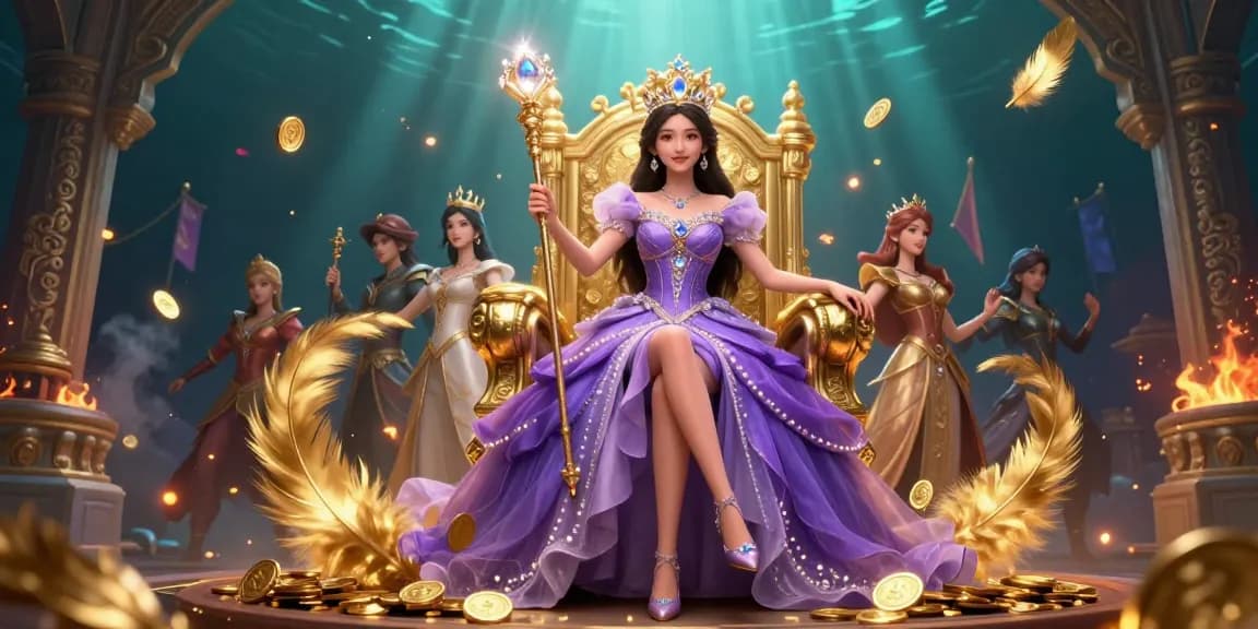 Experience v788's thrilling gaming with a regal theme and dazzling prize visuals.