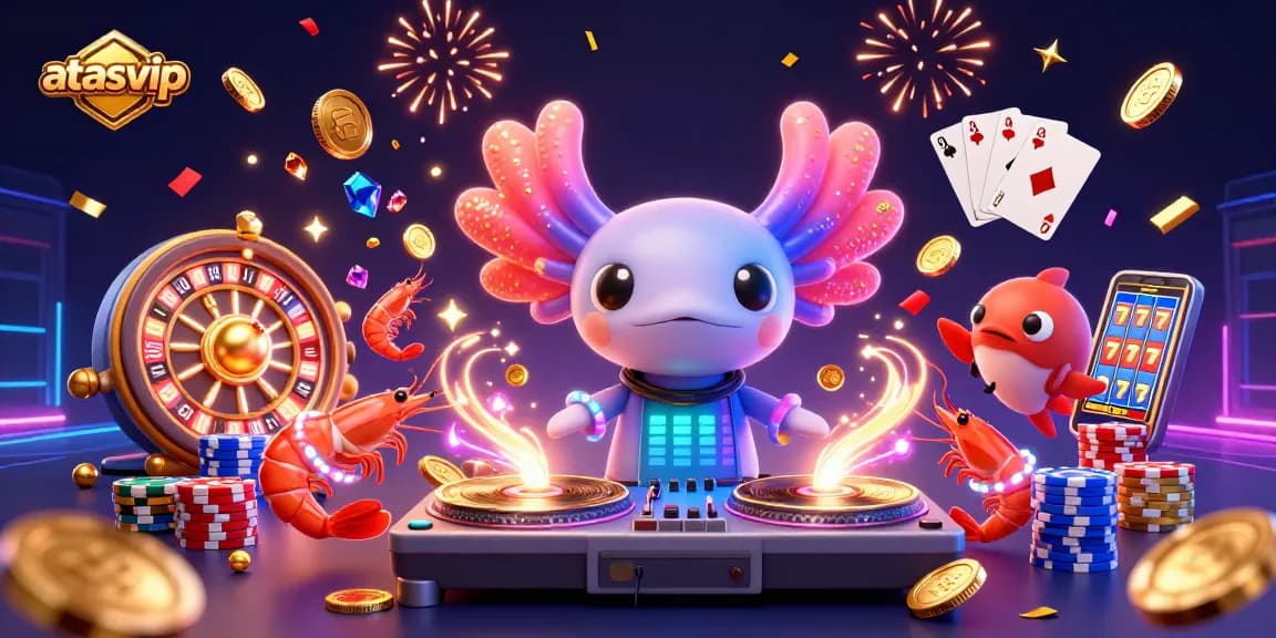 Experience the excitement at atasvip casino with a vibrant underwater DJ scene full of slots and action!