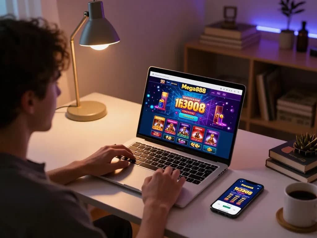 Register dapat free credit mega888 malaysia with player enjoying online casino gaming at home setup