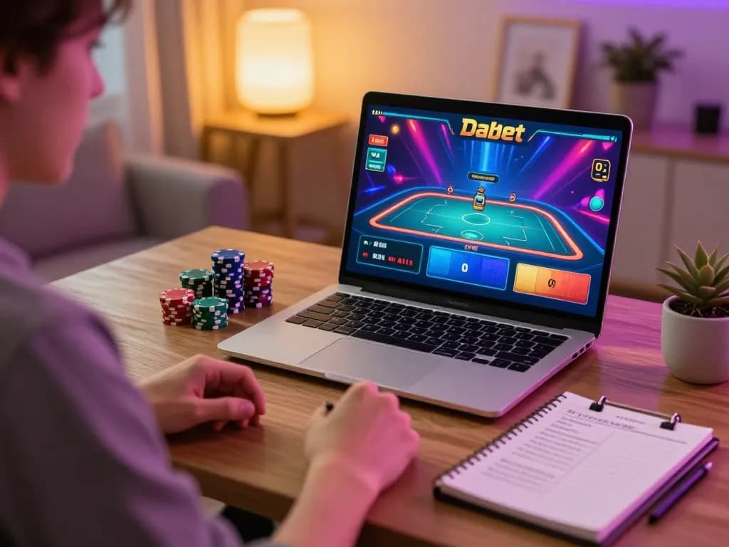 Dabet's engaging online gaming interface shows a player strategizing while playing casino games.