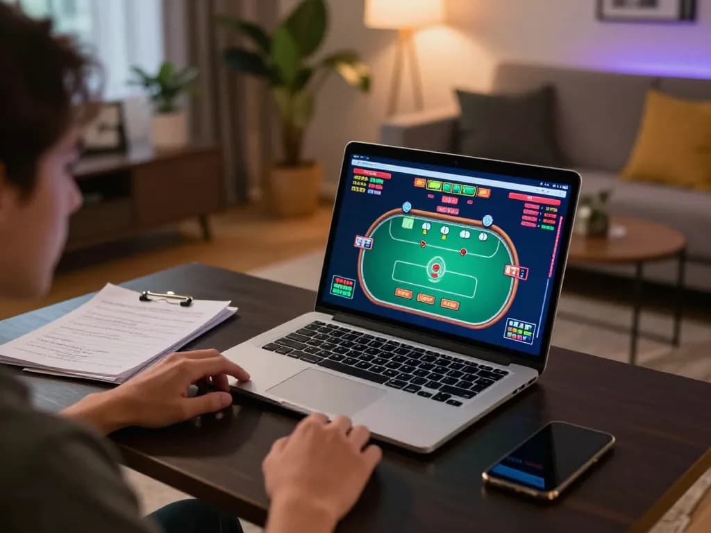 Engaging online gaming experience with the Free Credit No Deposit 30 setup on laptop for strategic gameplay