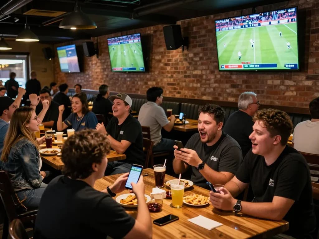 Socolive TV offers fans an engaging live football watching experience in a lively sports bar setting.