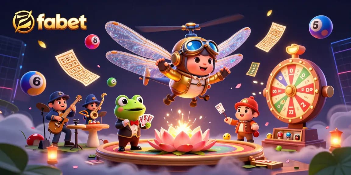 Experience fabet with a dynamic cartoon scene of gaming action featuring vibrant characters and elements.
