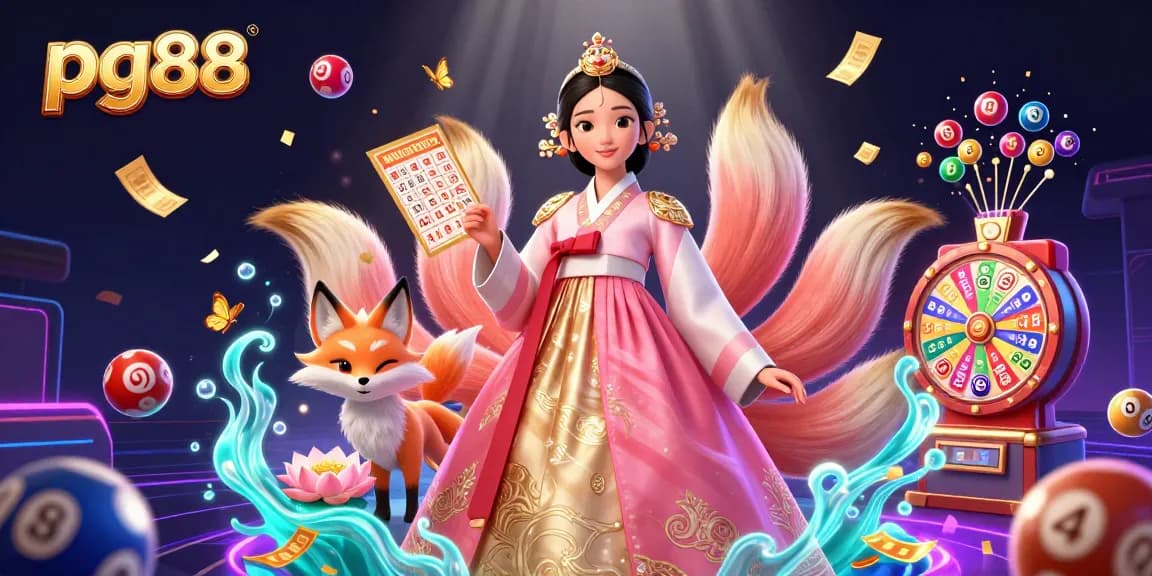 Play exciting games at pg88 with vibrant lottery and casino elements swirling around.