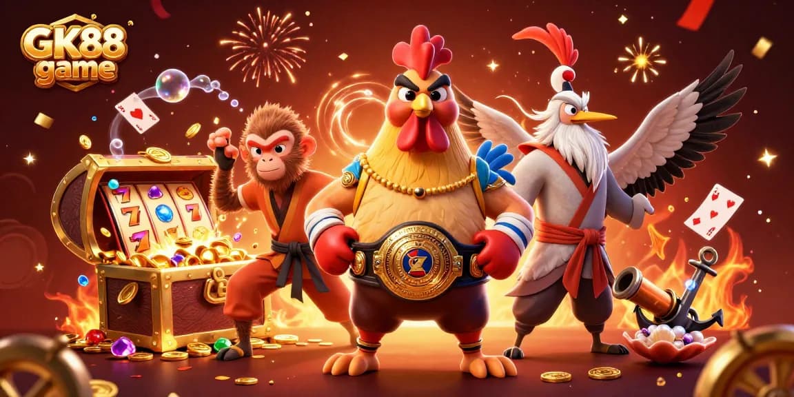 Experience the GK88 game vividly with vibrant characters and dynamic casino elements.