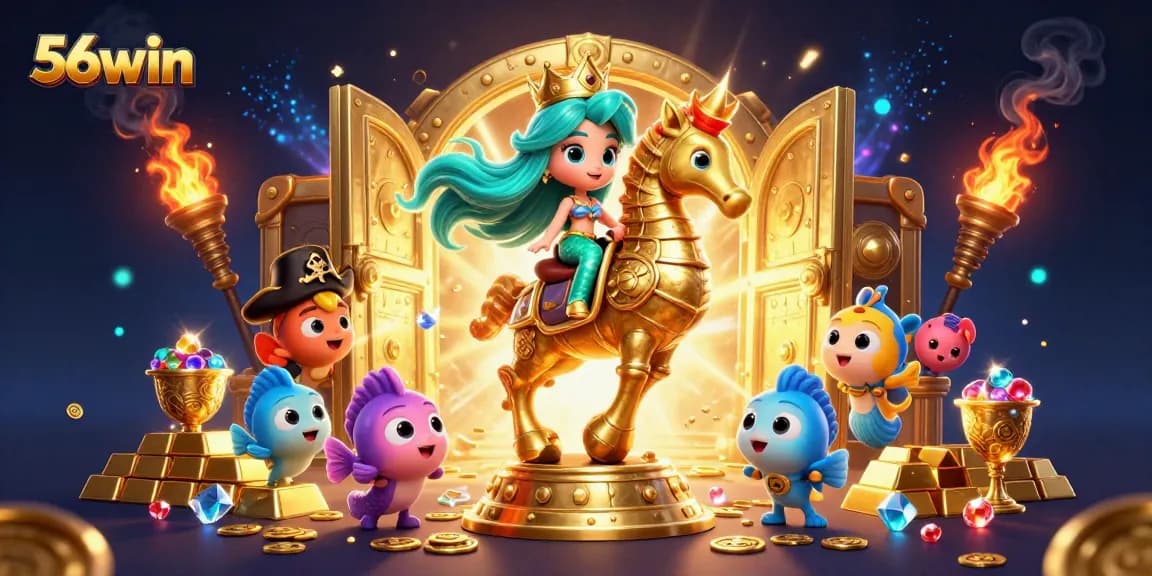 56win players bet big on a vibrant casino-themed adventure with mermaids and treasure.