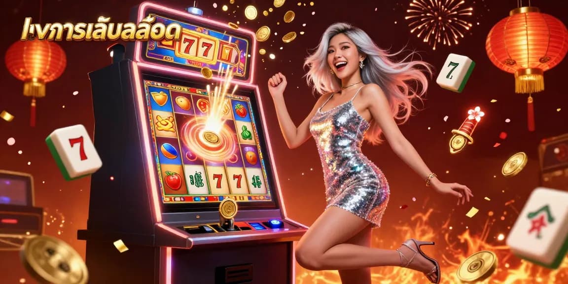 Spin and win with ทดลองเล่นสล็อต at an exciting online casino jackpot party scene.