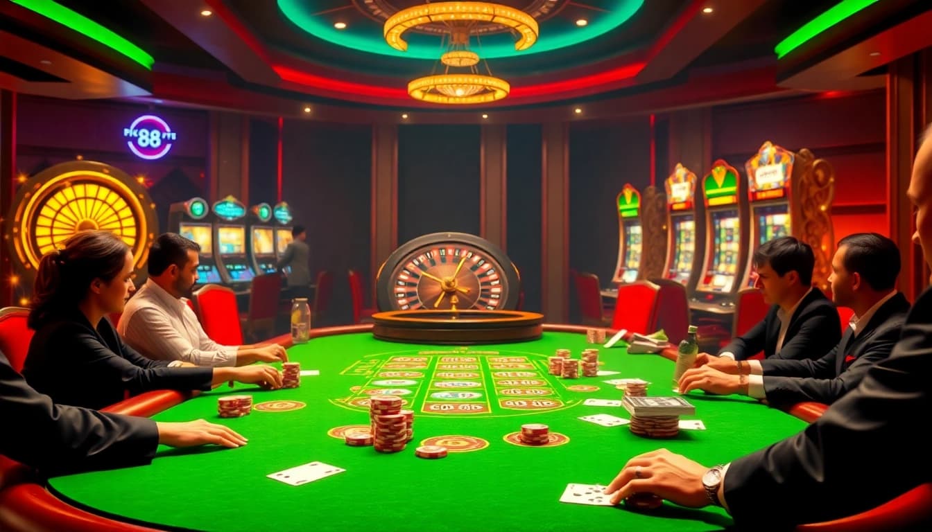 Experience high-stakes gaming excitement at https://uk88.training/ with luxurious casino tables and elegant players.