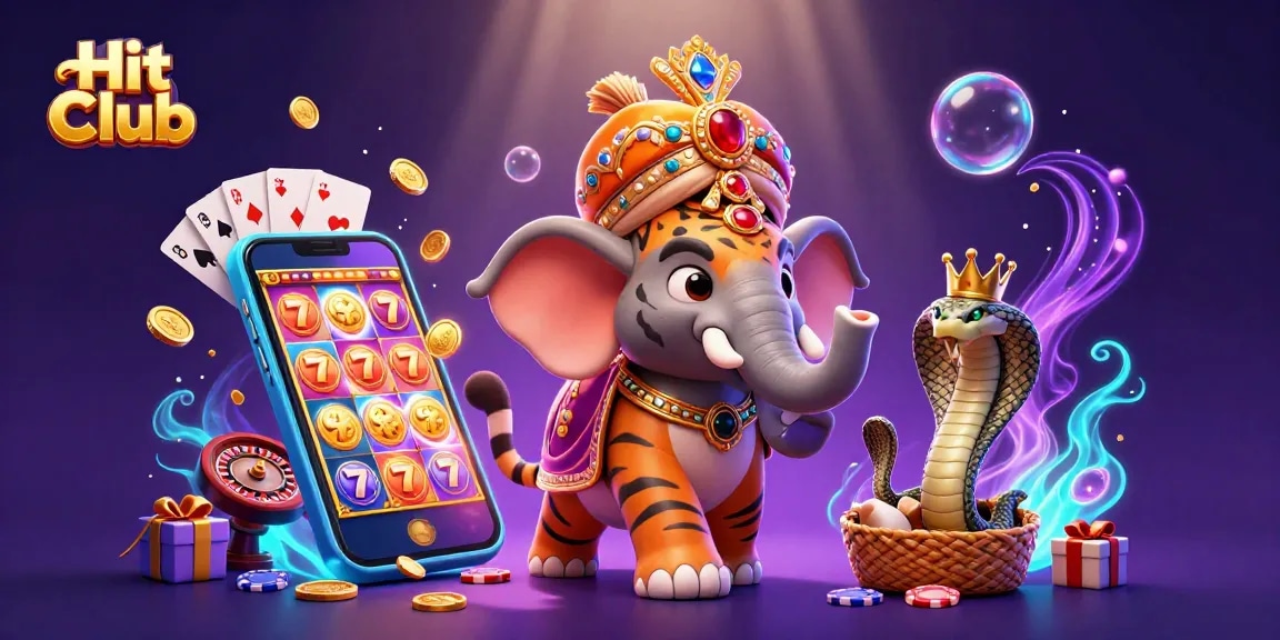 Hit Club showcases exhilarating casino action with vibrant slot games and majestic characters.