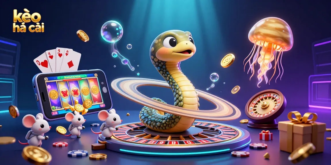 Engage with kèo nhà cái as astronaut mice place bets on a cosmic roulette wheel in a vibrant casino setting.