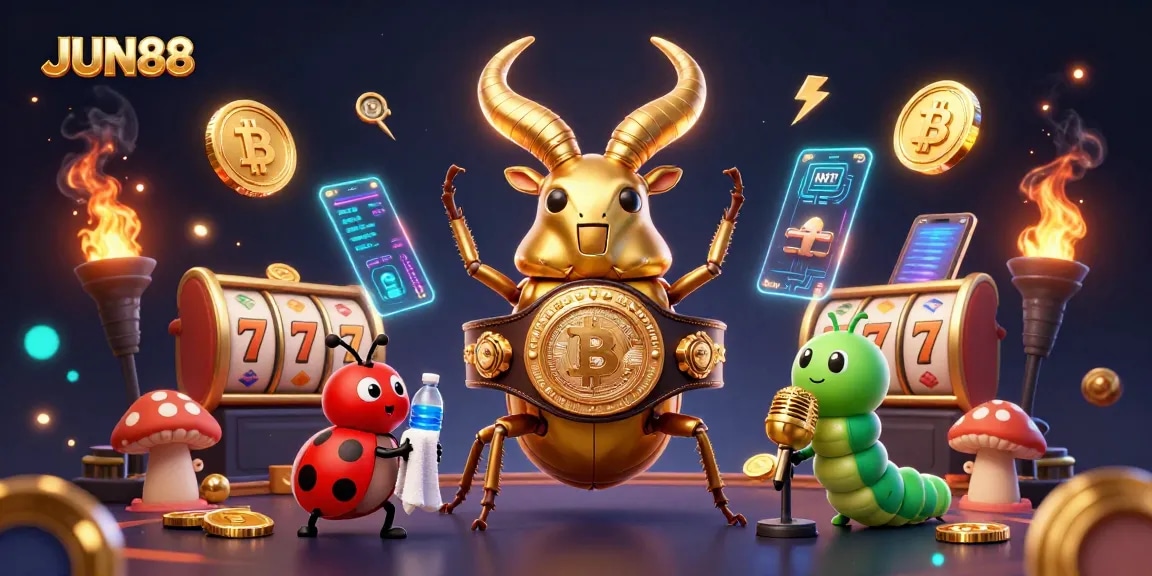 Spin the reels and win at JUN88 with an exciting 3D casino illustration!