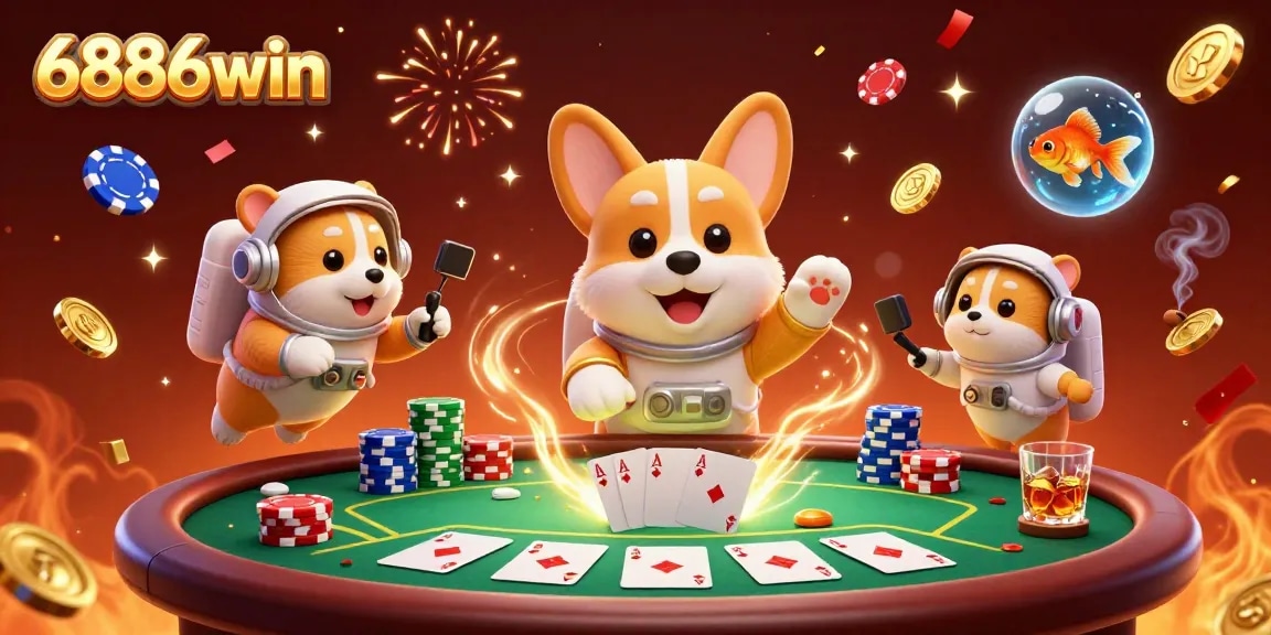 Experience thrilling gameplay with 6886win in this exciting space casino scene featuring animated characters.