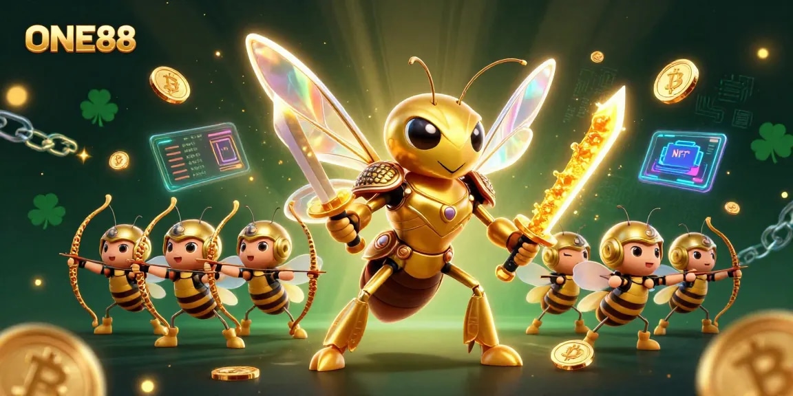 Experience thrilling action with ONE88 in this vibrant 3D casino illustration.