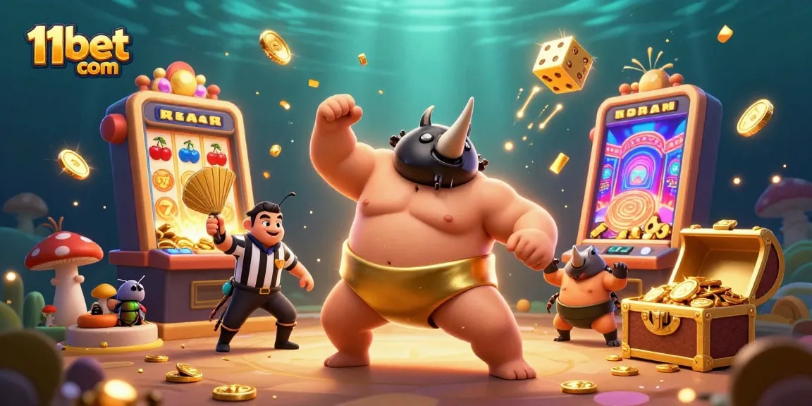 Experience thrilling gameplay with 11bet com, where coins fly and jackpots burst in this vibrant casino scene.