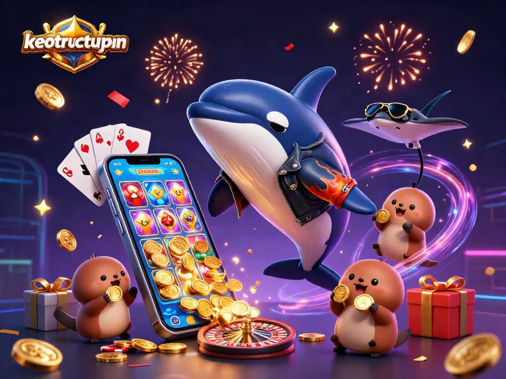 Engage with slot games on keotructuyen featuring an orca in a biker jacket, a stingray, and otters with gold coins.