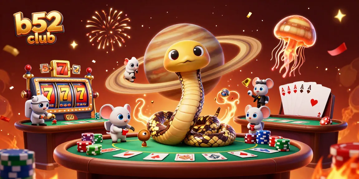 Play slots at b52 club while astronaut mice enjoy the cosmic roulette experience.