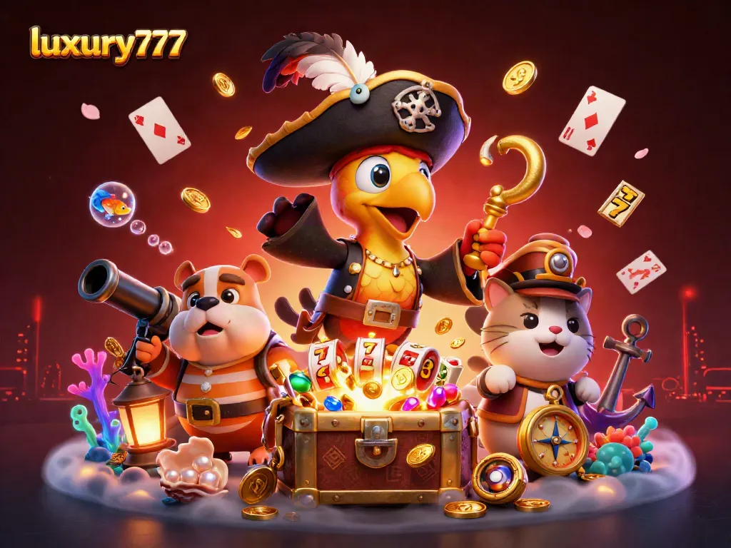 Experience the excitement of luxury777 online slots with our vibrant 3D illustration of dynamic gaming scenes.