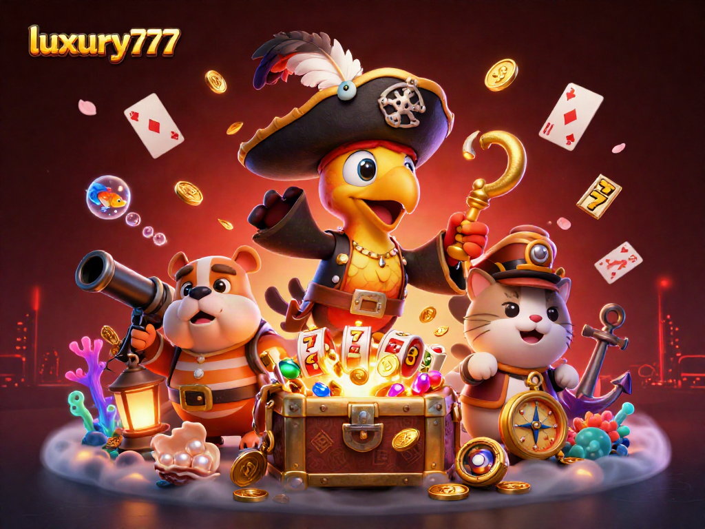 Experience the excitement of luxury777 online slots with our vibrant 3D illustration of dynamic gaming scenes.