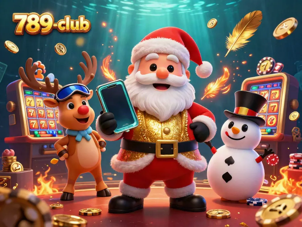 Experience the excitement of 789-club with a festive 3D Santa and casino-themed characters.