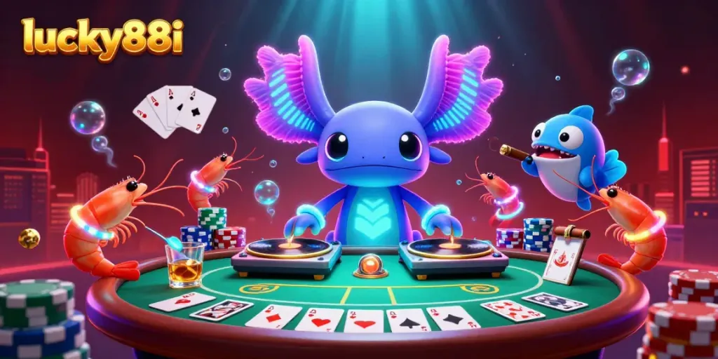 Experience the excitement of lucky88i with vibrant casino elements in a stunning underwater world.