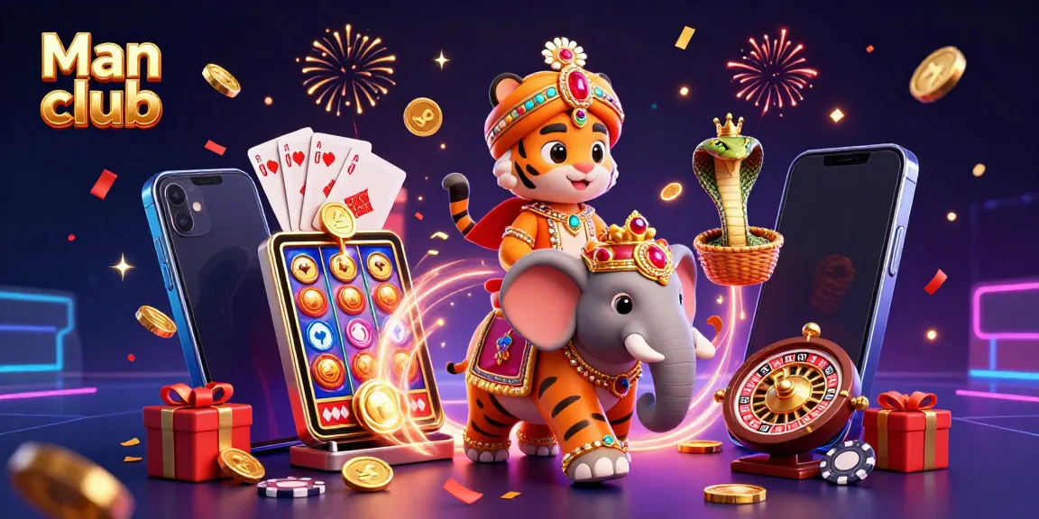 Experience thrilling casino vibes at Man club with colorful slot games, vibrant characters, and festive energy.