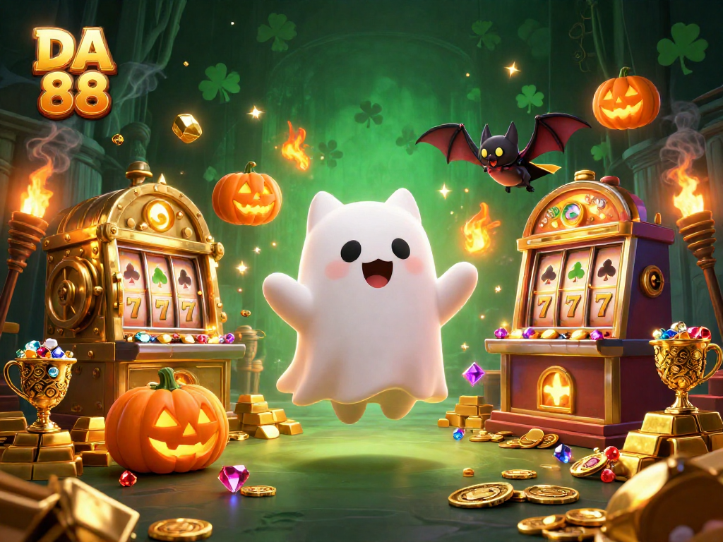 Engage with DA 88's colorful haunted casino adventure with ghostly characters and treasures.