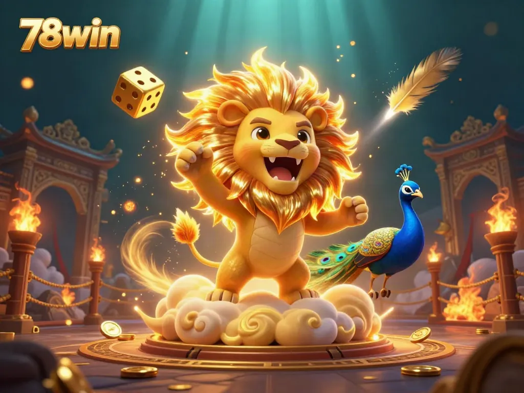 Experience thrilling action at 78win with a dynamic 3D casino illustration showcasing vibrant characters and gaming elements.
