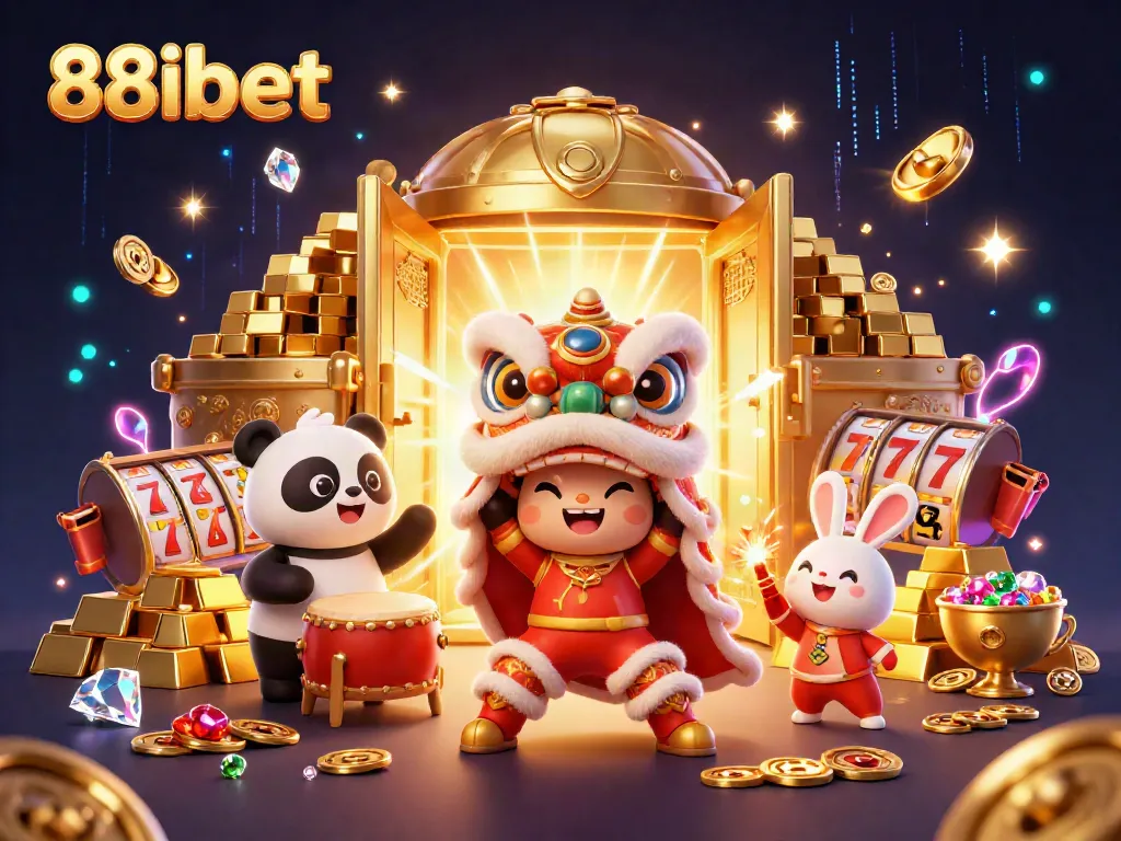 Engage with exciting games on 88ibet as characters perform a lively dance amidst a backdrop of gold.