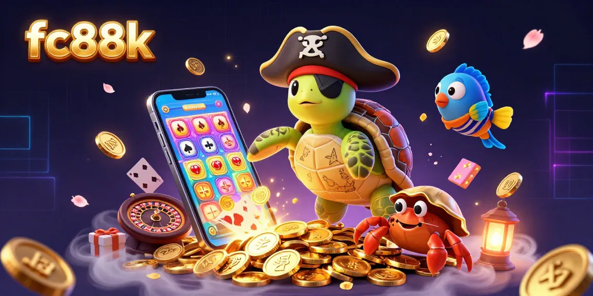 Join the fun at fc88k with a pirate turtle, treasure, and exciting casino games.