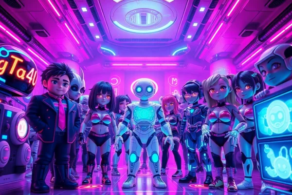 Engaging character AI NSFW chat scene showcasing customizable and interactive digital characters.