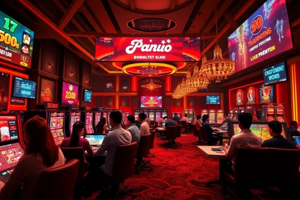 Online gambling scene featuring players at nhà cái mmoo, showcasing live games, promotions, and a vibrant casino atmosphere.