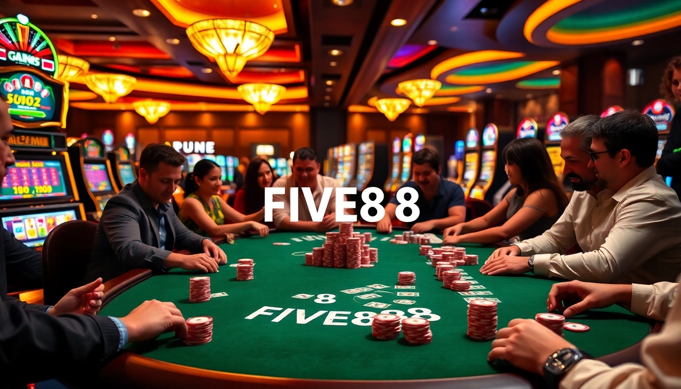 Experience the thrill of professional poker at FIVE88 with vibrant gameplay and luxury ambiance.