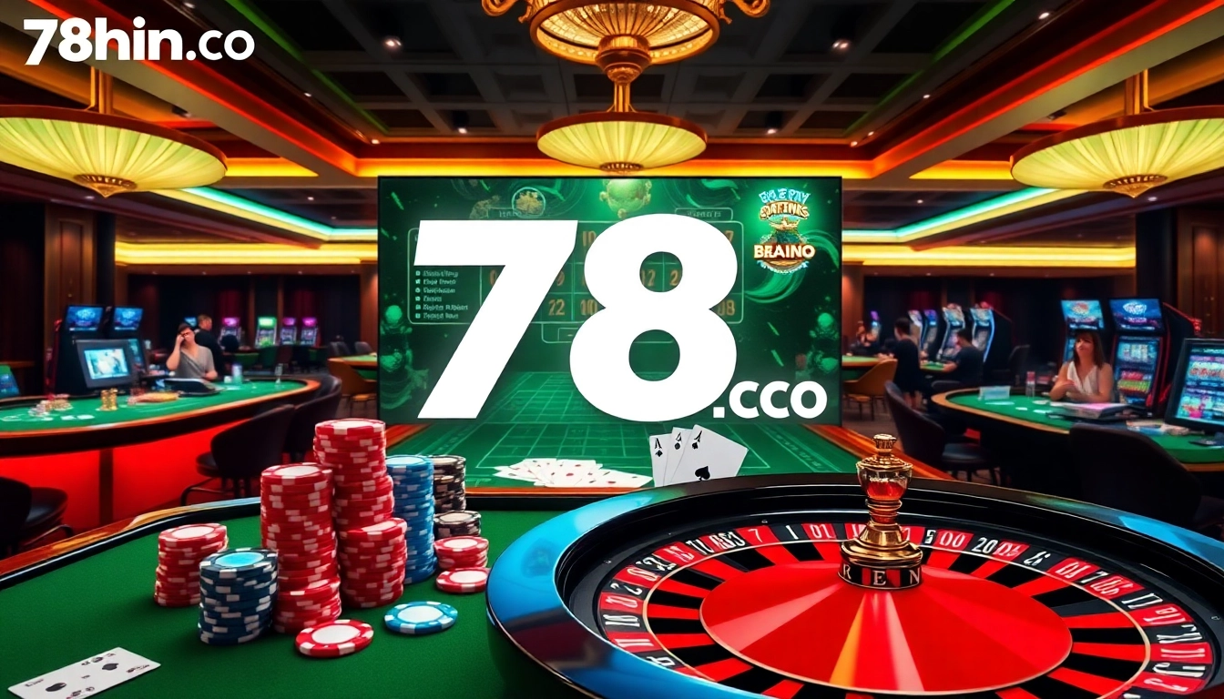Exciting gameplay scene at 78winn.co with vibrant casino tables and poker elements.