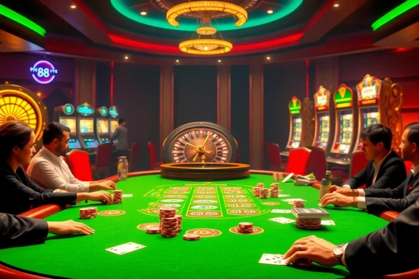 Experience high-stakes gaming excitement at https://uk88.training/ with luxurious casino tables and elegant players.