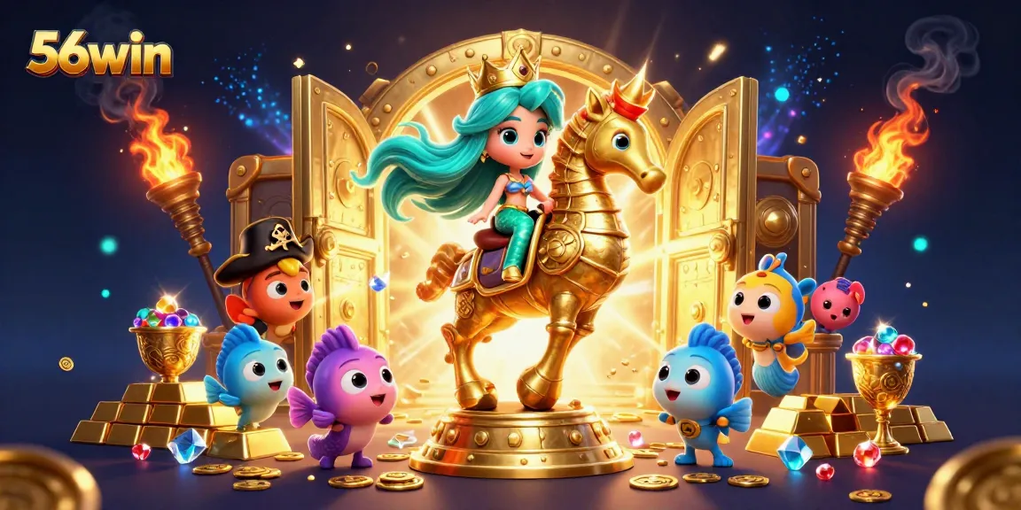 56win players bet big on a vibrant casino-themed adventure with mermaids and treasure.